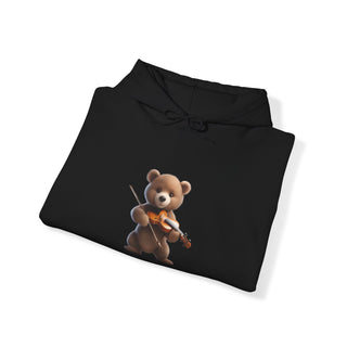 Violin Virtuoso: 'Bear the Melody' Unisex Hooded Sweatshirt