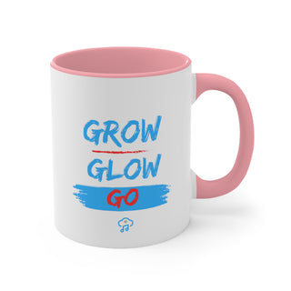 Radiant Progression: "Grow, Glow, Go" Inspiring Accent Mug