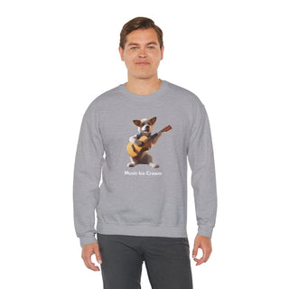 Rockstar Riffs: 'Guitar Hero Pup' Unisex Crewneck Sweatshirt