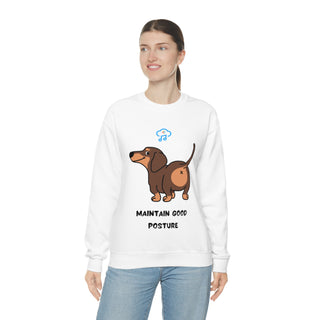 Maintain Good Posture Musical Dog Unisex Crewneck Sweatshirt