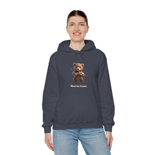 Violin Virtuoso: 'Bear the Melody' Unisex Hooded Sweatshirt