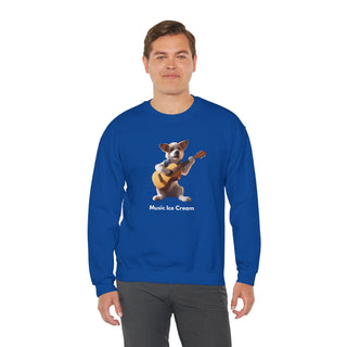 Rockstar Riffs: 'Guitar Hero Pup' Unisex Crewneck Sweatshirt