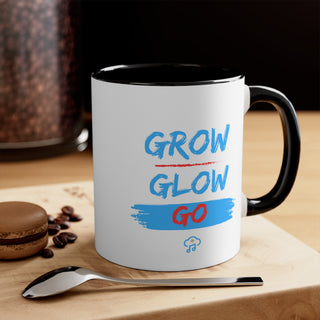 Radiant Progression: "Grow, Glow, Go" Inspiring Accent Mug