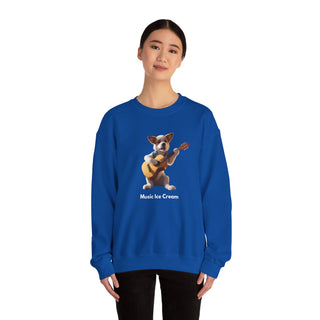 Rockstar Riffs: 'Guitar Hero Pup' Unisex Crewneck Sweatshirt