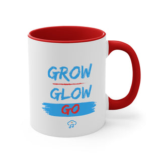 Radiant Progression: "Grow, Glow, Go" Inspiring Accent Mug