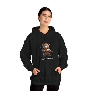 Violin Virtuoso: 'Bear the Melody' Unisex Hooded Sweatshirt