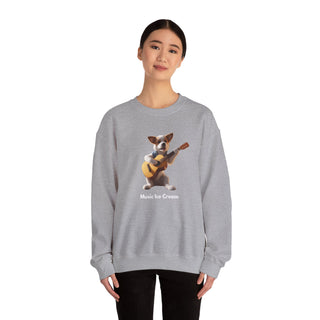 Rockstar Riffs: 'Guitar Hero Pup' Unisex Crewneck Sweatshirt