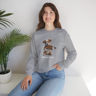 Violin Virtuoso Pup: 'Strings of Joy' Unisex Crewneck Sweatshirt