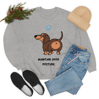 Maintain Good Posture Musical Dog Unisex Crewneck Sweatshirt