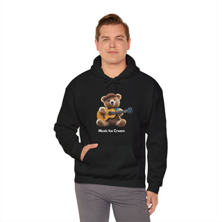 Chord Cuddles: 'Bear & Guitar' Unisex Hooded Sweatshirt