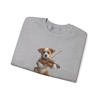 Violin Virtuoso Pup: 'Strings of Joy' Unisex Crewneck Sweatshirt