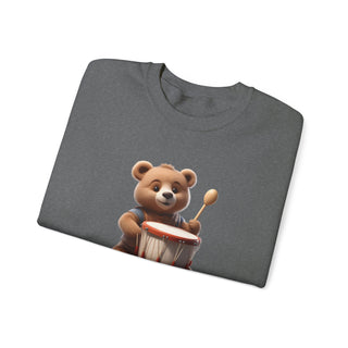 Rhythmic Bear Beats: 'Drumming Delight' Unisex Crewneck Sweatshirt