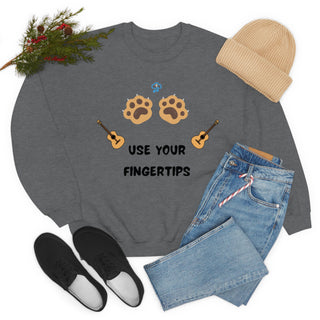 Use Your Fingertips Musical Dog Unisex Crewneck Sweatshirt