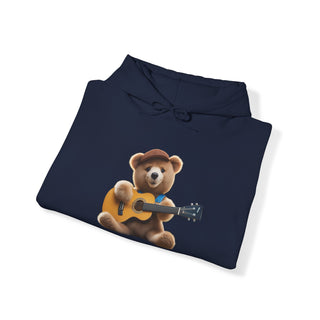 Chord Cuddles: 'Bear & Guitar' Unisex Hooded Sweatshirt