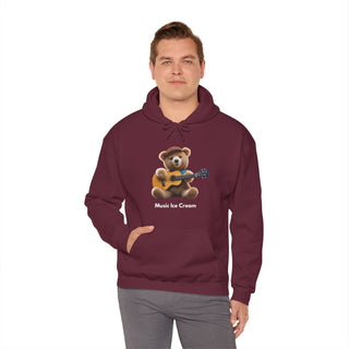 Chord Cuddles: 'Bear & Guitar' Unisex Hooded Sweatshirt