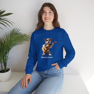 Rockstar Riffs: 'Guitar Hero Pup' Unisex Crewneck Sweatshirt