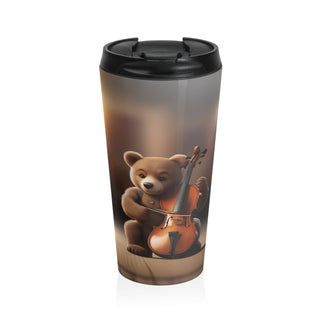 Elegant Bass Serenade Stainless Steel Travel Mug 15 oz