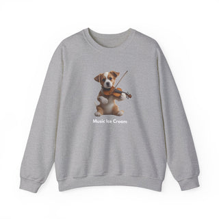 Violin Virtuoso Pup: 'Strings of Joy' Unisex Crewneck Sweatshirt