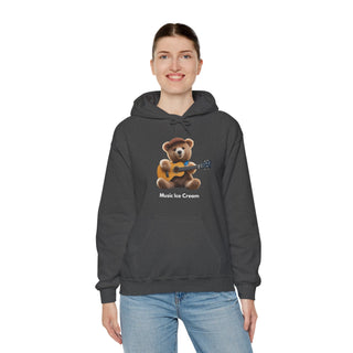 Chord Cuddles: 'Bear & Guitar' Unisex Hooded Sweatshirt