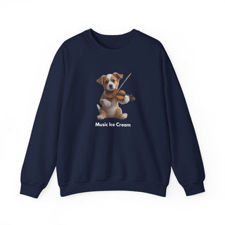 Violin Virtuoso Pup: 'Strings of Joy' Unisex Crewneck Sweatshirt