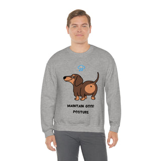 Maintain Good Posture Musical Dog Unisex Crewneck Sweatshirt