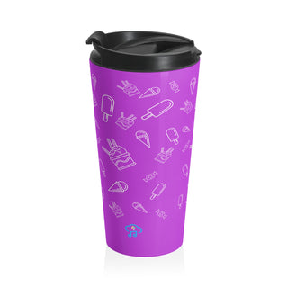 Purple Delight Ice Cream Symphony Stainless Steel Travel Mug 15 oz