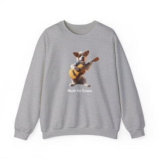 Rockstar Riffs: 'Guitar Hero Pup' Unisex Crewneck Sweatshirt