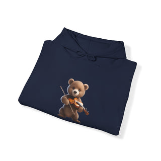 Violin Virtuoso: 'Bear the Melody' Unisex Hooded Sweatshirt