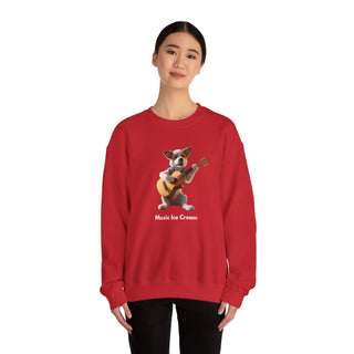 Rockstar Riffs: 'Guitar Hero Pup' Unisex Crewneck Sweatshirt