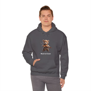 Violin Virtuoso: 'Bear the Melody' Unisex Hooded Sweatshirt