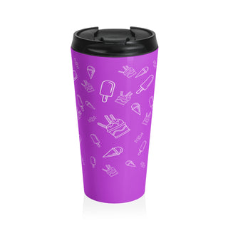 Purple Delight Ice Cream Symphony Stainless Steel Travel Mug 15 oz