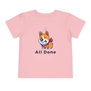 "All Done!" Delightful Pup Toddler Short Sleeve Tee