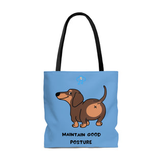 Maintain Good Posture Musical Dog Tote Bag