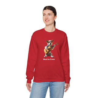 Rockstar Riffs: 'Guitar Hero Pup' Unisex Crewneck Sweatshirt