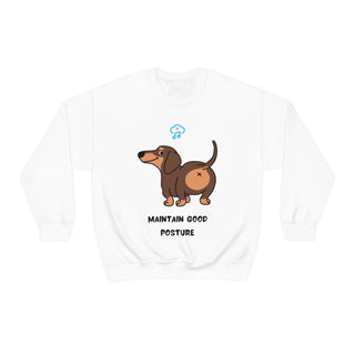 Maintain Good Posture Musical Dog Unisex Crewneck Sweatshirt