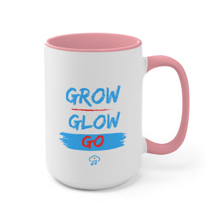 Radiant Progression: "Grow, Glow, Go" Inspiring Accent Mug