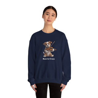 Violin Virtuoso Pup: 'Strings of Joy' Unisex Crewneck Sweatshirt