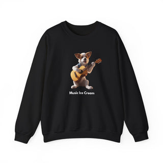 Rockstar Riffs: 'Guitar Hero Pup' Unisex Crewneck Sweatshirt