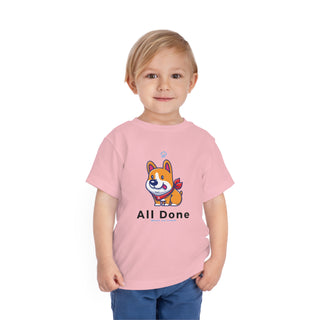 "All Done!" Delightful Pup Toddler Short Sleeve Tee