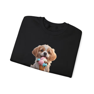 Ice Cream Bliss: 'Joyful Pup Treat' Unisex Crewneck Sweatshirt