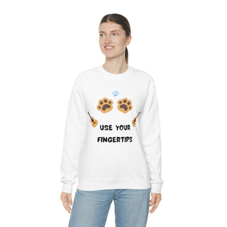 Use Your Fingertips Musical Dog Unisex Crewneck Sweatshirt