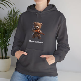 Violin Virtuoso: 'Bear the Melody' Unisex Hooded Sweatshirt