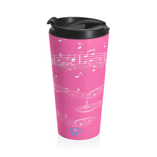 Pink Sonata Oval Harmony Stainless Steel Travel Mug 15 oz