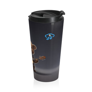 Rock 'n' Roar Guitarist Bear Stainless Steel Travel Mug 15 oz