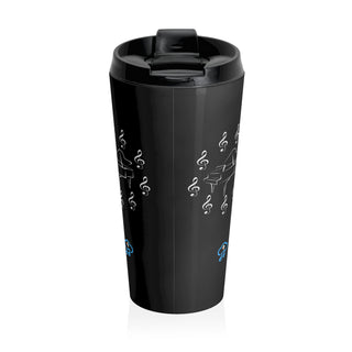 Melodic Harmony Piano and Treble Clef Stainless Steel Travel Mug 15 oz