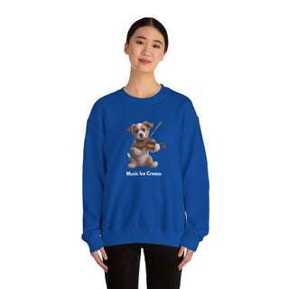 Violin Virtuoso Pup: 'Strings of Joy' Unisex Crewneck Sweatshirt