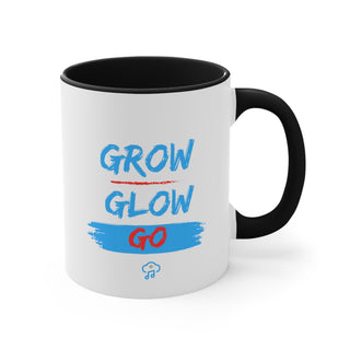 Radiant Progression: "Grow, Glow, Go" Inspiring Accent Mug