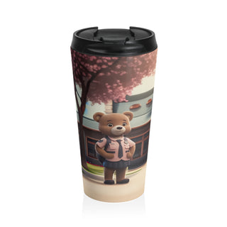 Guardian Angel: "Safeguarding Futures" Female School Safety Bear Travel Mug 15 oz