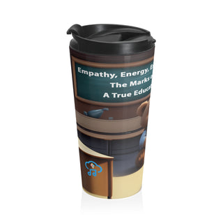 Educator's Essence: "Empathy, Energy, Excellence" Teacher Bear Travel Mug 15 oz