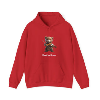 Violin Virtuoso: 'Bear the Melody' Unisex Hooded Sweatshirt